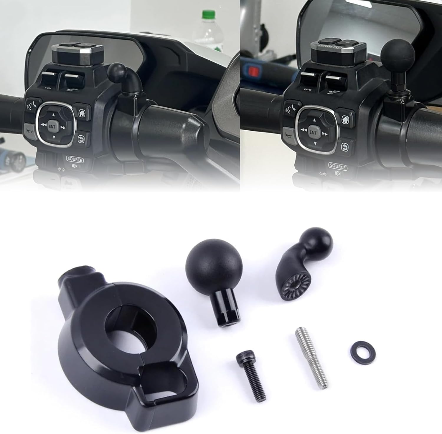 PANICAL Left Mobile Phone Holder Navigation GPS Holder Water Cup Holder for Honda Goldwing GL1800 F6B DCT DOT 2018-2025 Motorcyclele 17mm TPU Ball Head Universal 0.6'' 5/8'' 1 inch 25MM (GPS Bracket)