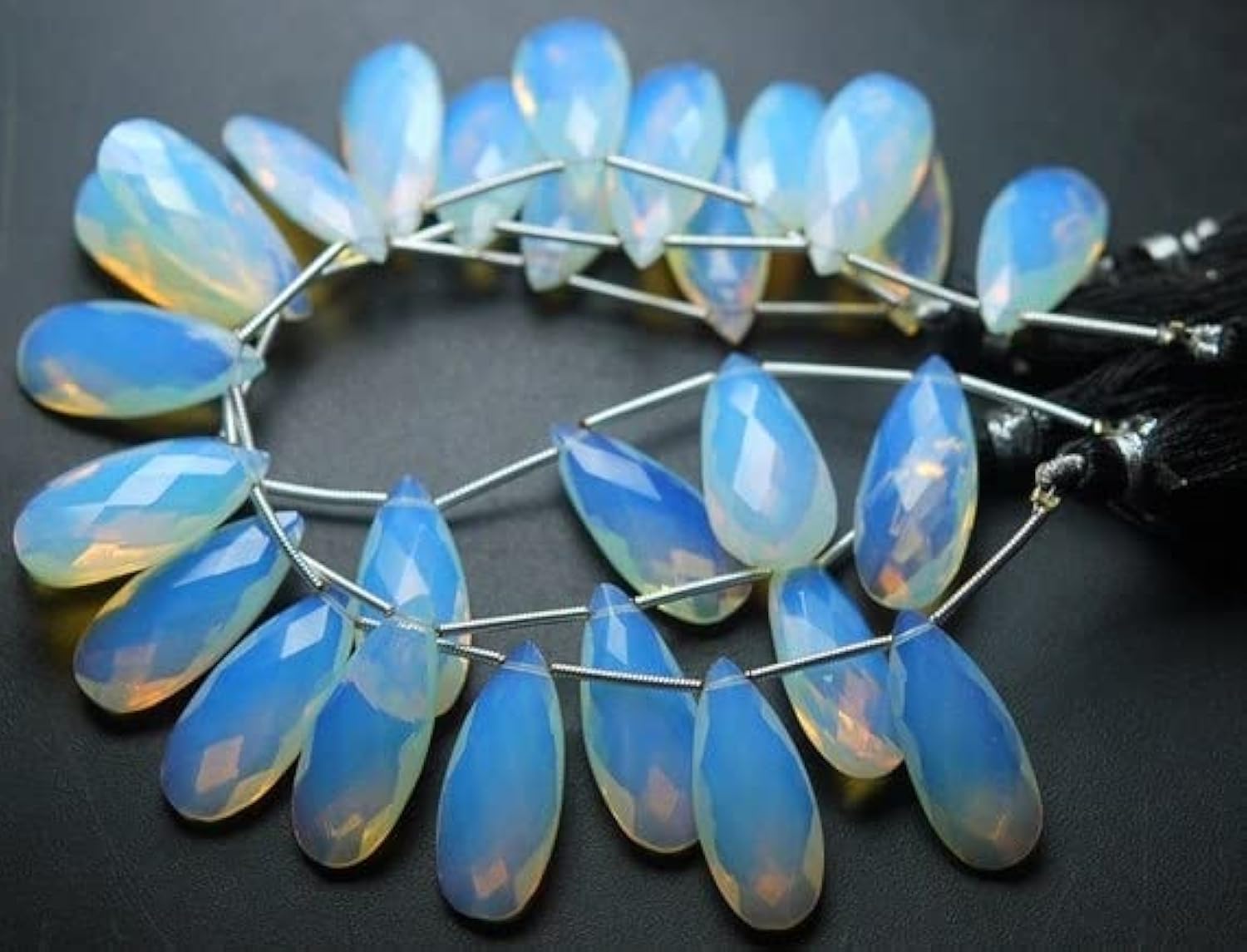 Quartz bleu opale briolette poire lot LKBEADS pour créer un cadeau personnalisé inoubliable