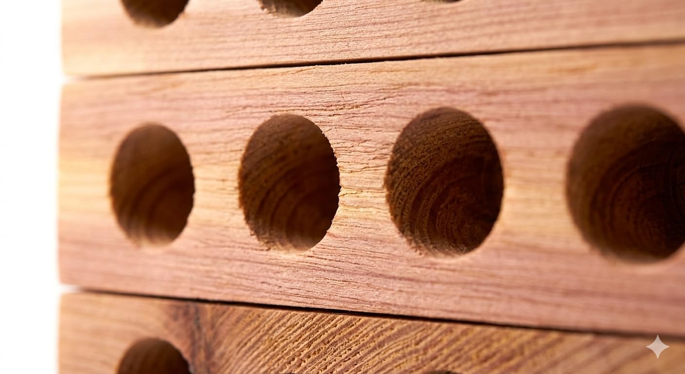 Dokkodo Bienenhotel – Nisthilfe für Wildbienen & solitäre Bienen – Insektenhotel aus nachhaltigem Holz, wetterfest, zerlegbar – für Garten, Balkon, Schule & Kita