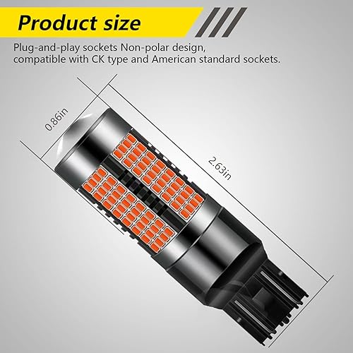 Miniatura 2 de Miytsya 2 bombillas LED 3157 rojas para luces de freno luces traseras más brillantes 3056 3156 3057 4157 bombillas LED de repuesto rojo brillante