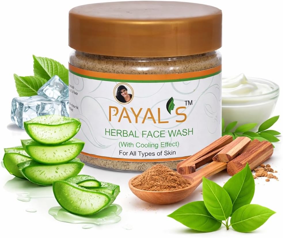PAYAL'S Herbal Face Wash | Gentle Daily Cleanser for Deep Cleansing, Oil Control & Glowing Skin | Herbal & Chemical-Free | For Men & Women | 150g