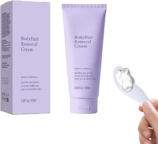 Body & Facial Hair Removal Cream, Gentle Safe for Sensitive Skin, Painless Hair Removal for Women & Men, 3.38 fl oz