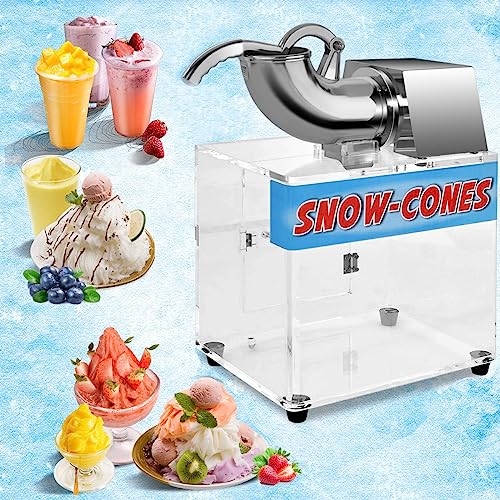 GiantexUK Commercial Ice Crusher Machine - 200KG/H Stainless Steel Electric Ice Shaver with Dual Blades & Large Box for Home, Shop, Restaurant, and Bar - Image 8