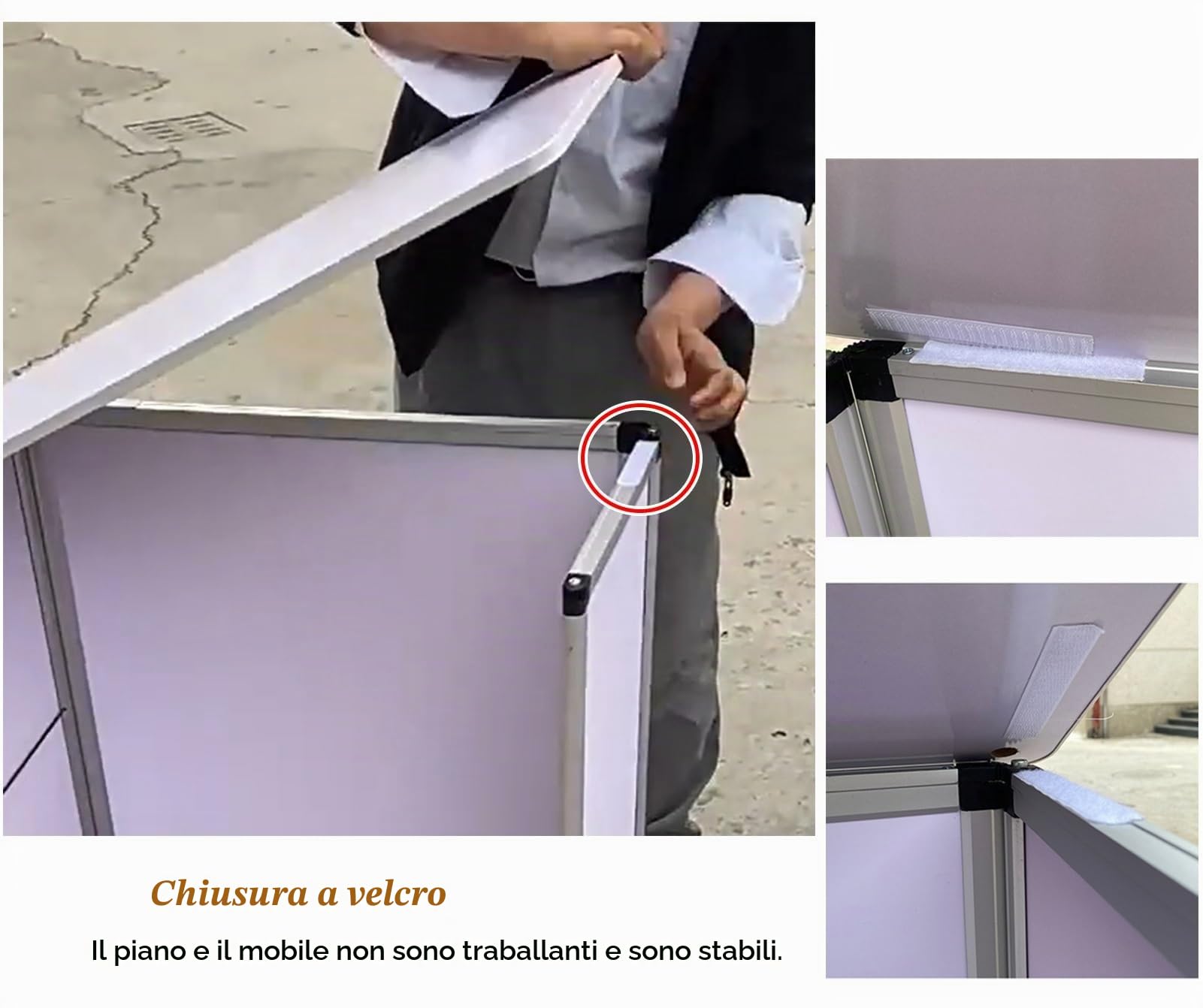 Bancone Fieristico Bancone per Fiere Portatile per Promozione Espositiva, Banco Promozionale Pieghevole per Annunci Stampati, Tavolo da Bar per Leggio Espositivo per Fiere Commerciali, Altezza 29"