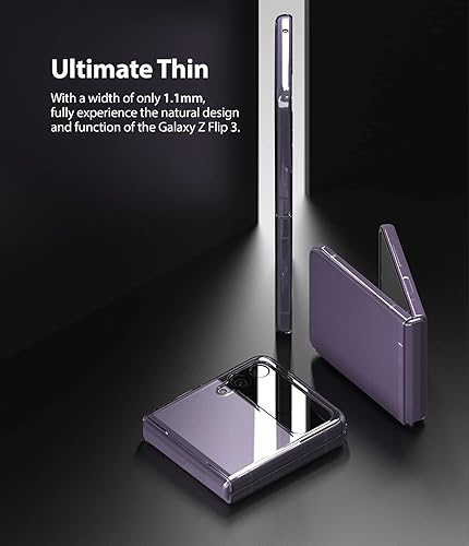 Miniatura 6 de Ringke Funda delgada compatible con Samsung Galaxy Z Flip 3, PC dura fina y suave de alta calidad con funda protectora de agarre antideslizante para