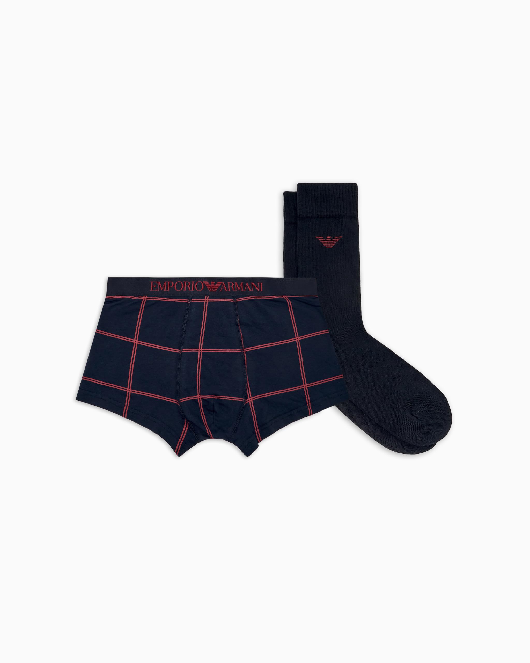 Emporio Armani Men's Blue Trunk + Socks Gift Set, Xl