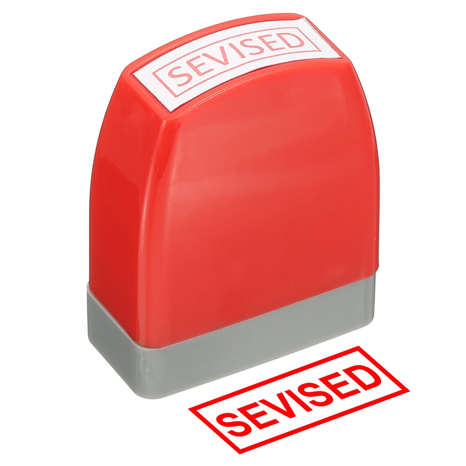 PATIKIL Sevised Notice Stamp Self Inking, Red Ink Office Pre Inked Message Stamp for Business, Red โ image 1