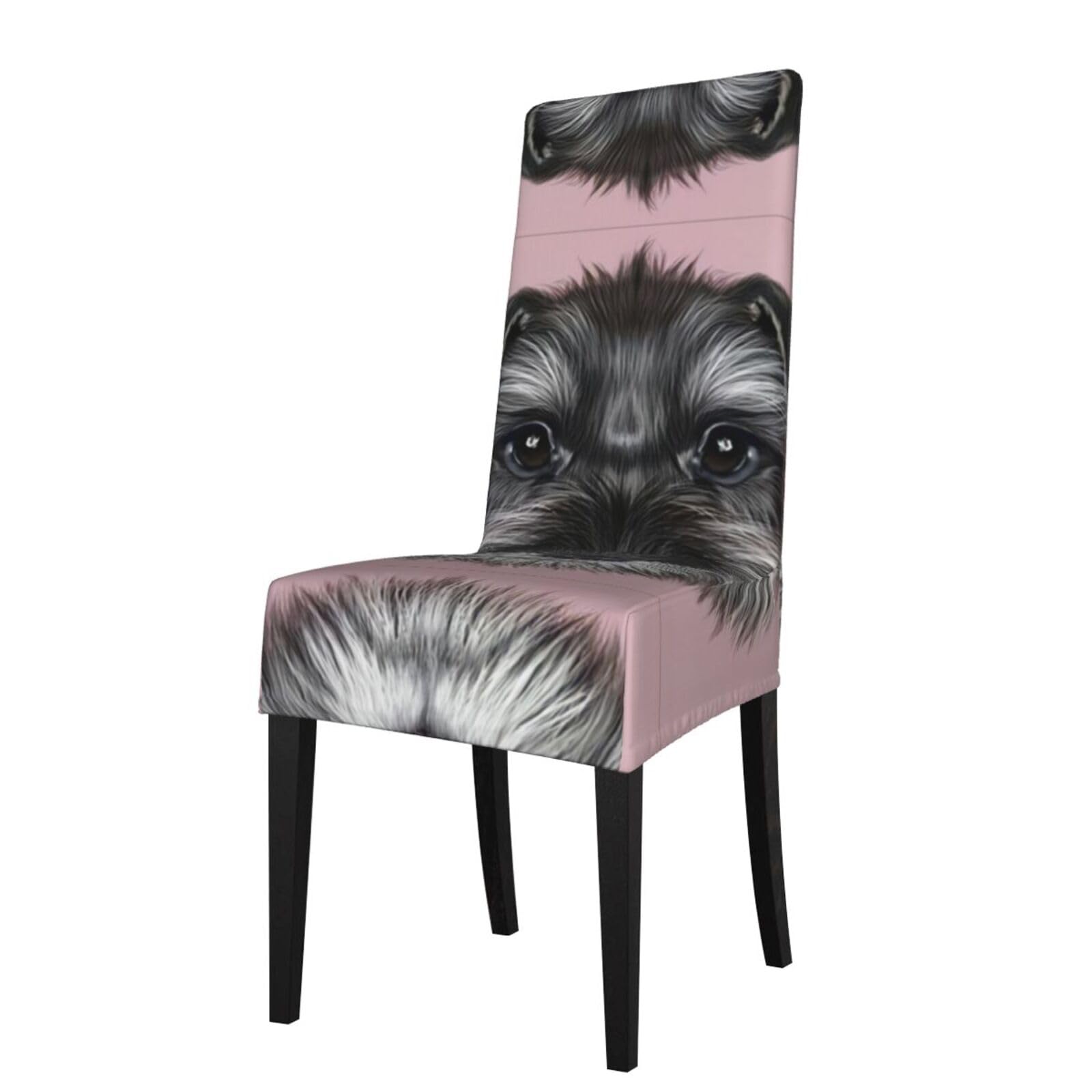 HLSBSSL Dog Printed dining chair covers, wrinkle-resistant and iron-free, suitable for hotels, banquets, and conferences