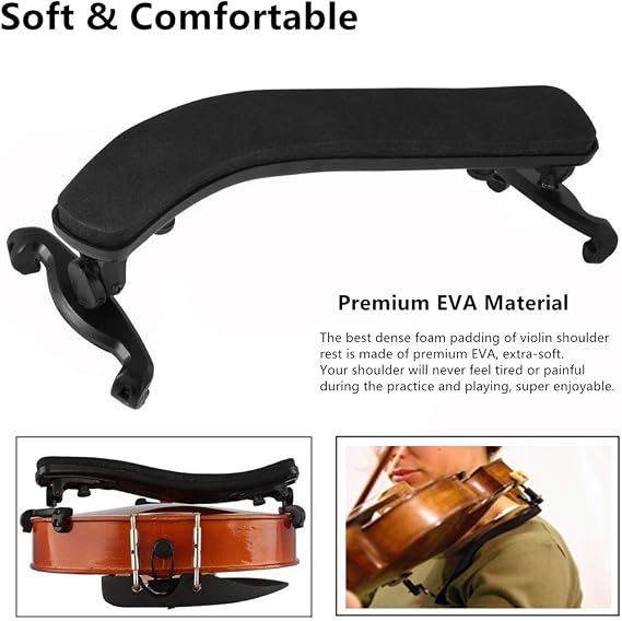 Fansjoy Violin Shoulder Rest for 1/2 Size Violin, Shoulder Rest for 1/2 Violin with Comfortable Foam Pad & Height Adjustable Feet
