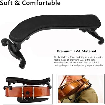 Fansjoy Violin Shoulder Rest for 1/2 Size Violin, Shoulder Rest for 1/2 Violin with Comfortable Foam Pad & Height Adjustable Feet