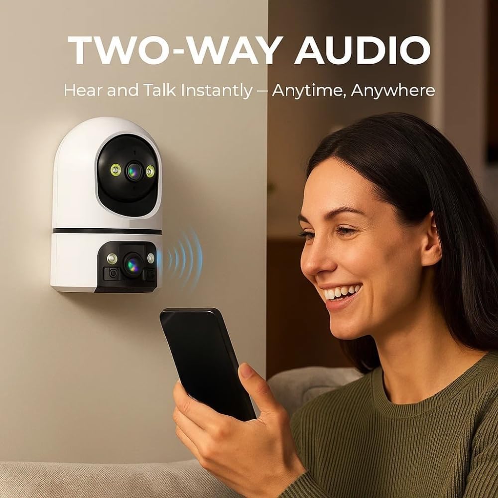 MAYUMI 5+5MP FHD Dual Lens Indoor WiFi CCTV Security Camera