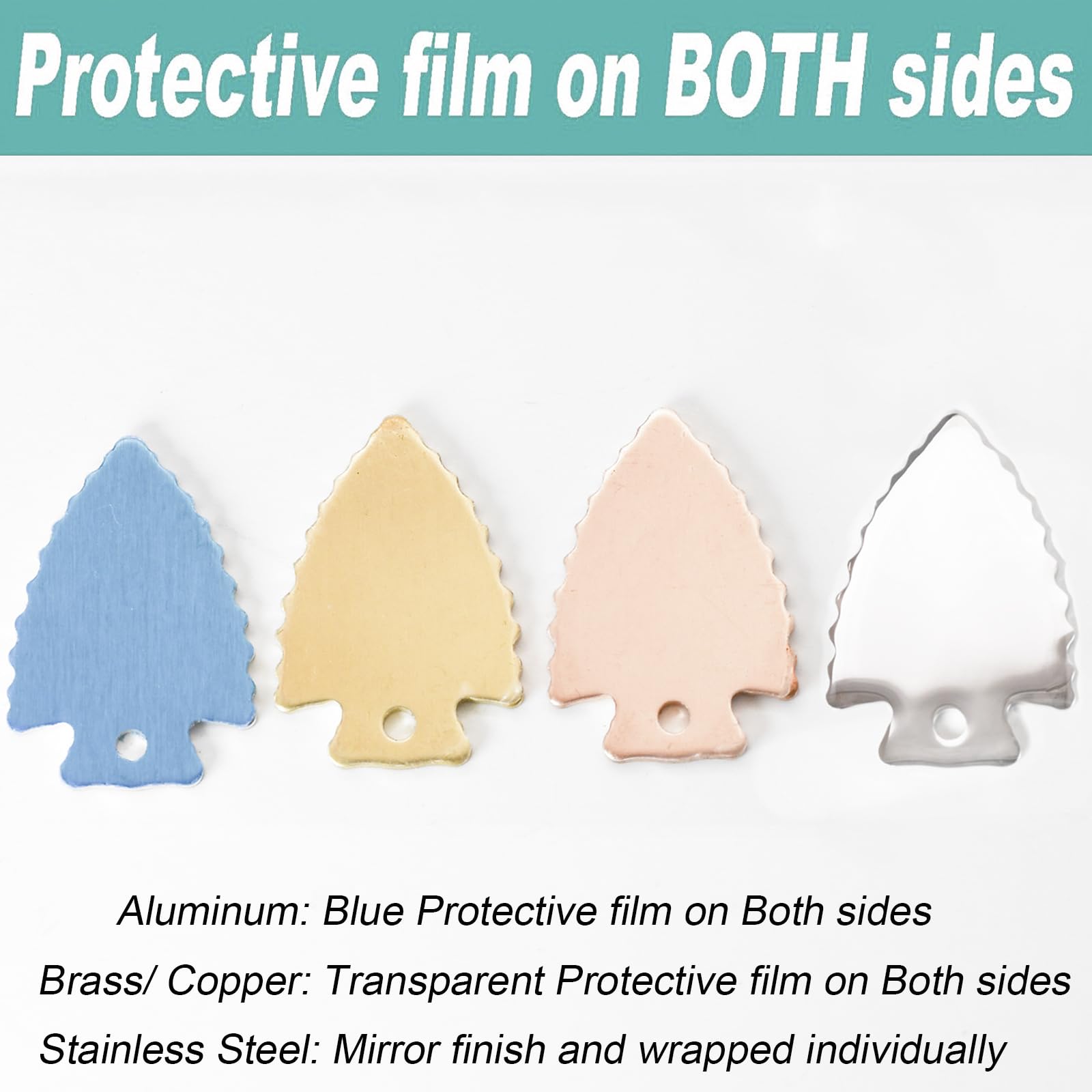 Generic Arrowhead Metal Stamping Blanks with Deburred Edges 14ga. for Metal Stamping and Engraving. Pack of 12 (Aluminum), Silver