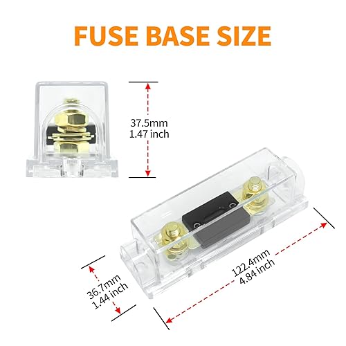 Miniatura 6 de Tiooka Portafusibles ANL de 150 amperios, paquete de 3 portafusibles en línea con fusibles de 150 A, calibre 0248 AWG en línea portafusibles ANL