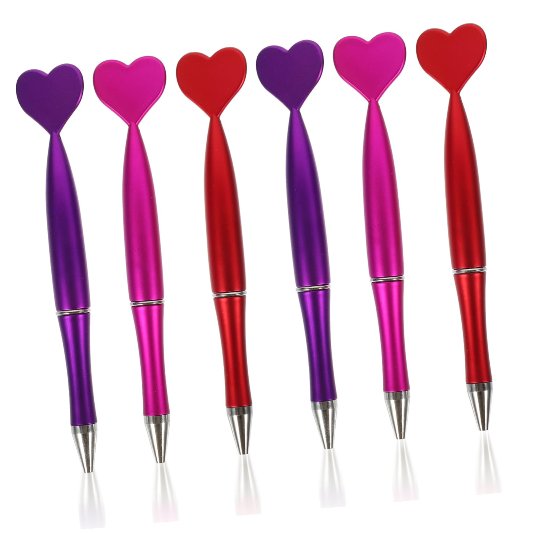 48 Bolígrafos Giratorios Corazón San Valentín, Pluma Escritura Suave ABS