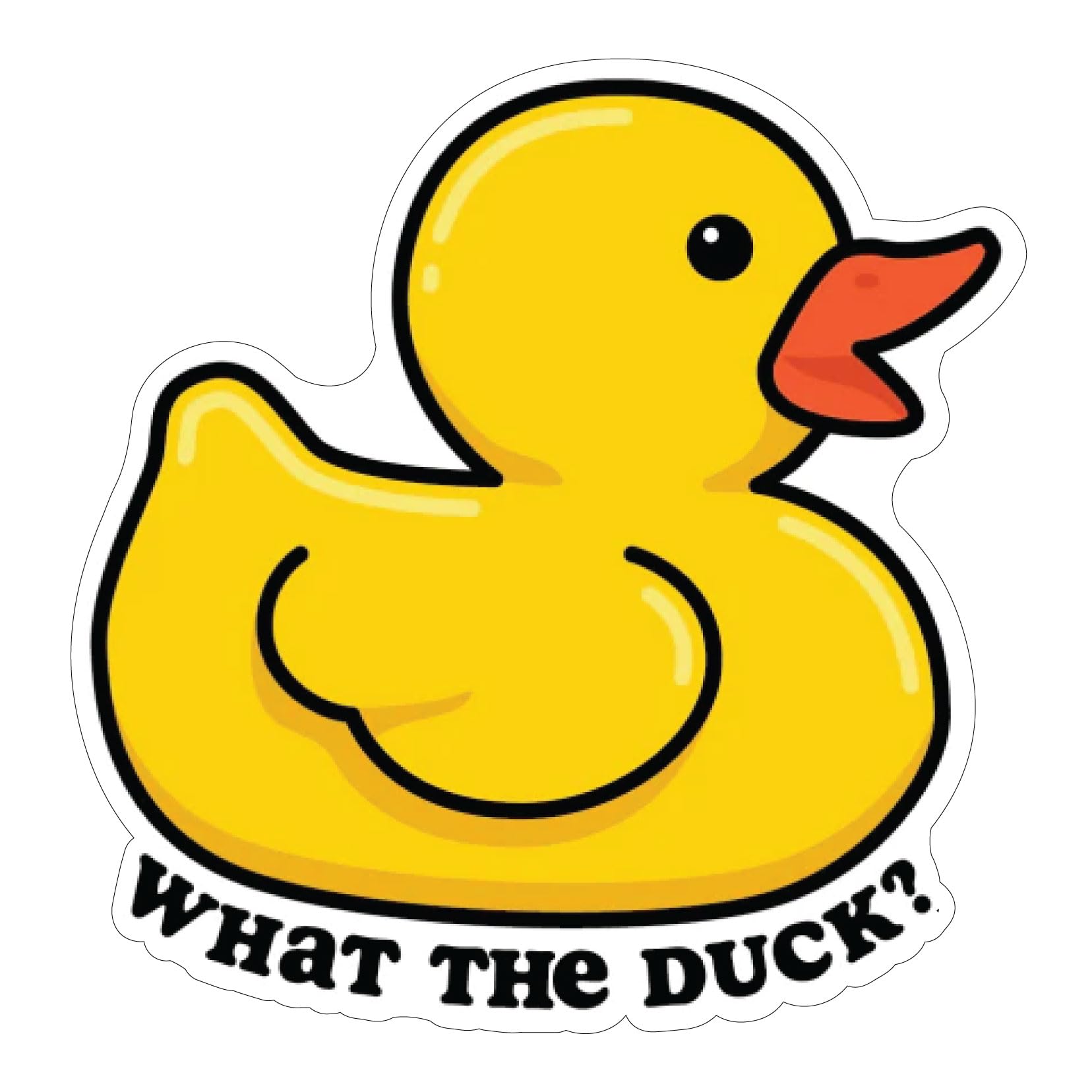 Yellow Rubber Ducky What The Duck Sticker, Eco-Friendly Vinyl, 2 Pack - 0328 - Rev up Your Style with These Eye-catching Decals, Perfect for Vehicles,