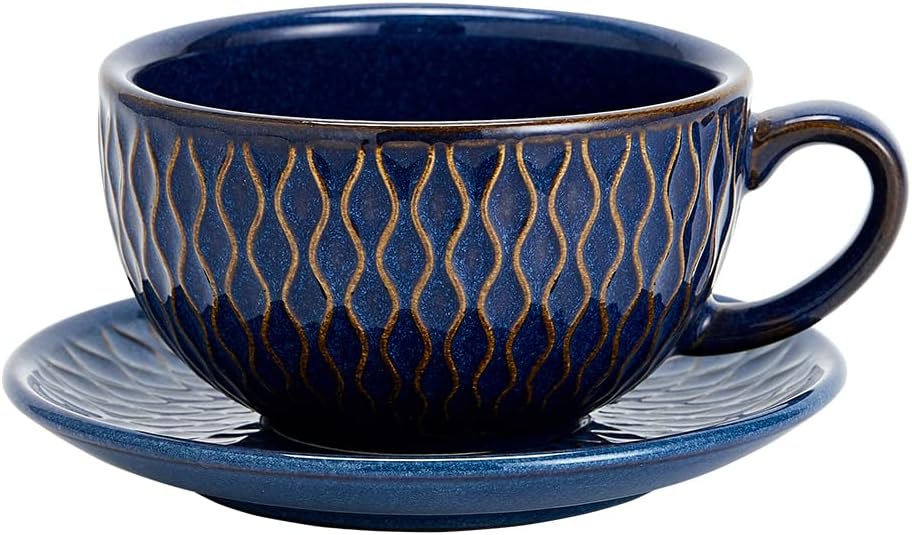 Coffeezone Vintage Design 12 oz Ceramic Latte Art