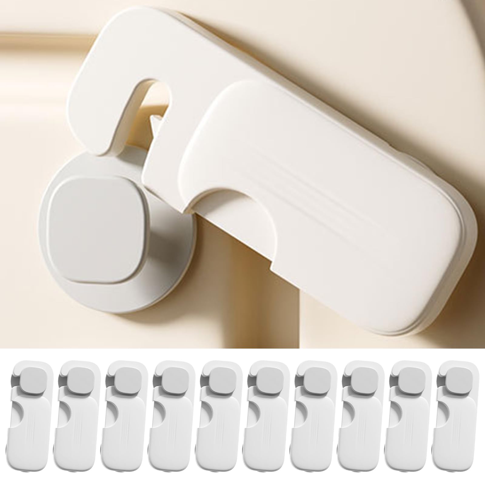Child Locks for Kitchen Cupboards 10 Pack, Child Safety Cupboard Locks, Adhesive Baby Proofing Cabinet Lock for Cabinets, Drawer Door,Fridge