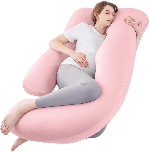 Sasttie Almohadas de embarazo para dormir, almohada refrescante en forma de U de cuerpo completo imprescindible para el embarazo, almohada de