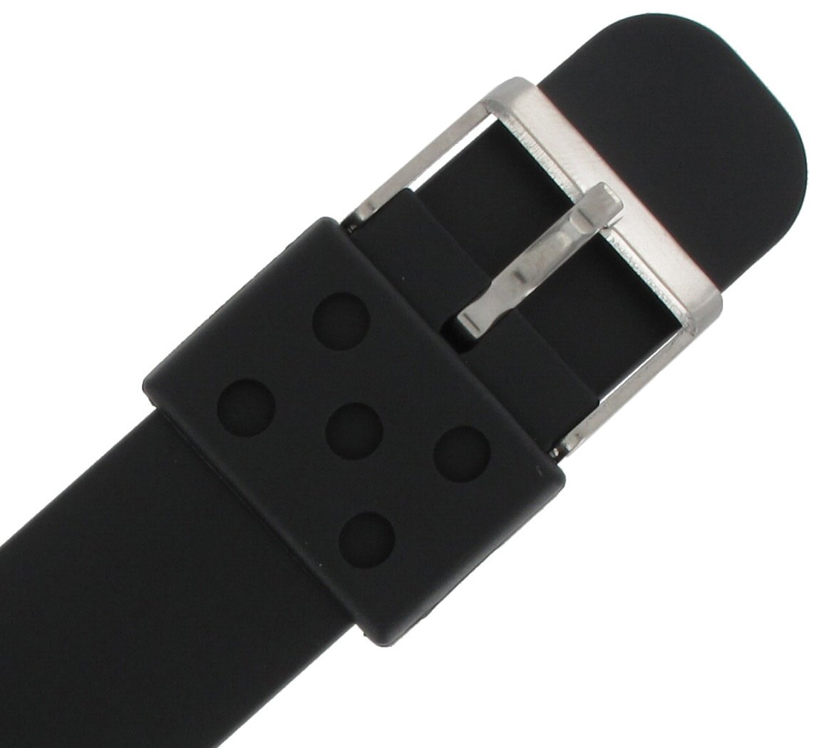 Hadley Roma MS3133 22mm Black PVC Watch Band 9 1/4