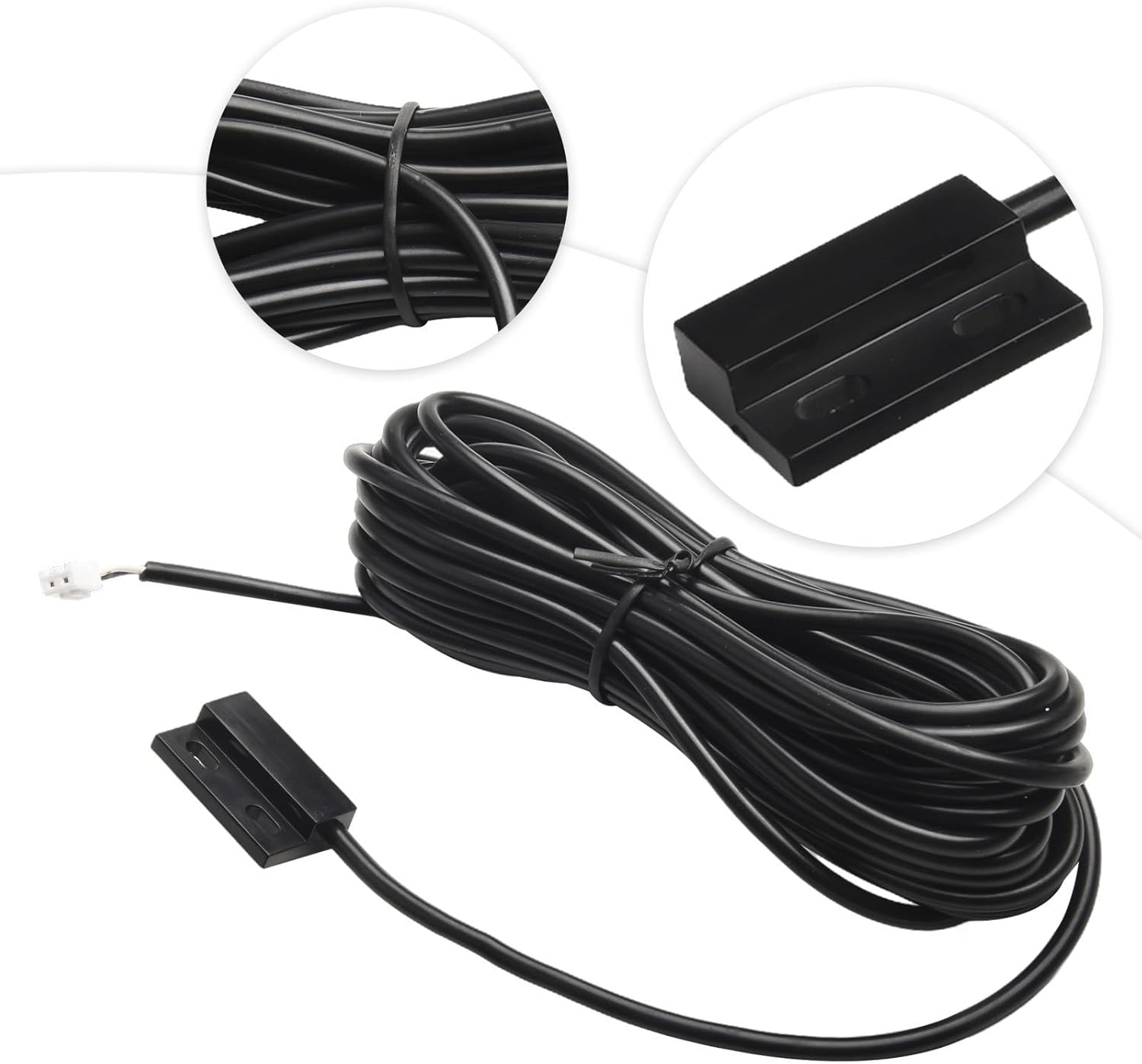 5m Wired Magnetic Door Sensor Switch for Garage Door, Roller Shutter & Iron Gate Controllers – Normally Closed, NdFeB Strong Magnet, Compatible with Metal Doors