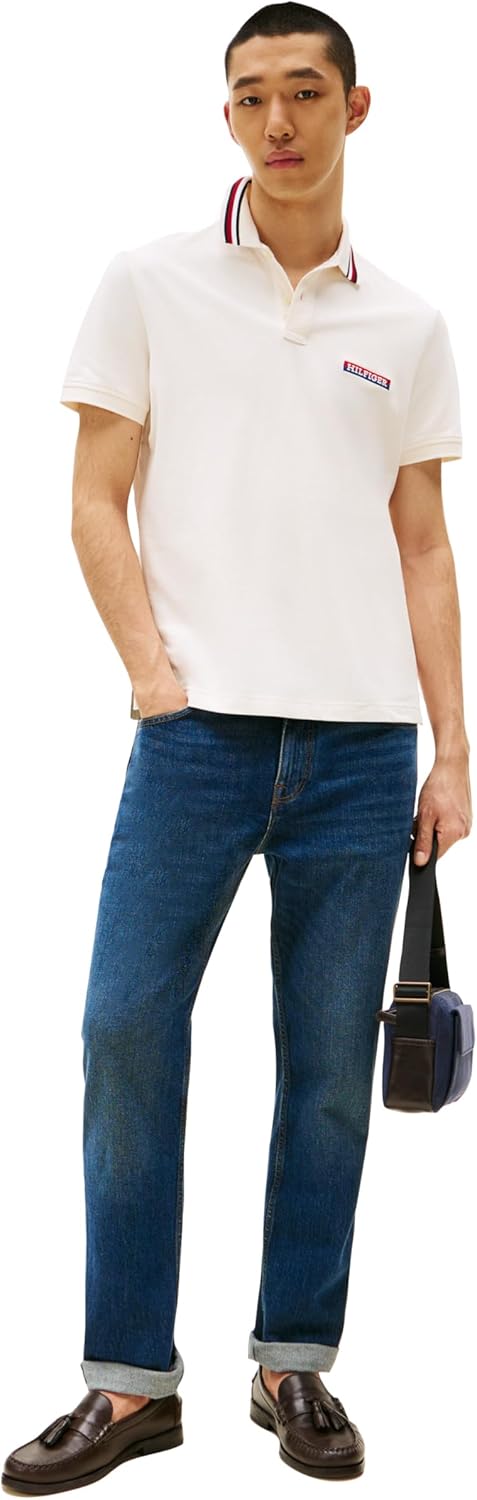 Tommy Hilfiger Mens Short Sleeve Casual Polo Shirts in Regular Fit with Stretch and Collar Designs - Image 3