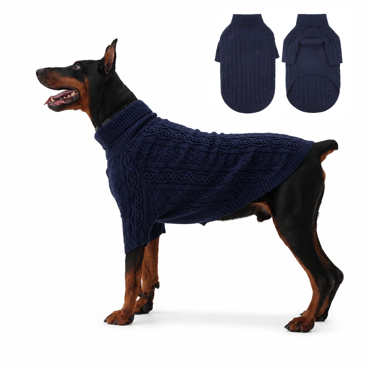 Lelepet Hundepullover für große Hunde, Rollkragen-Strickwaren