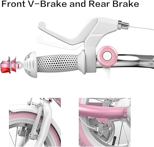 Miniatura 4 de Segway Ninebot - Bicicleta infantil para niños y niñas, 14 pulgadas con ruedas de entrenamiento, color rosa y RoyalBaby para niños y niñas,