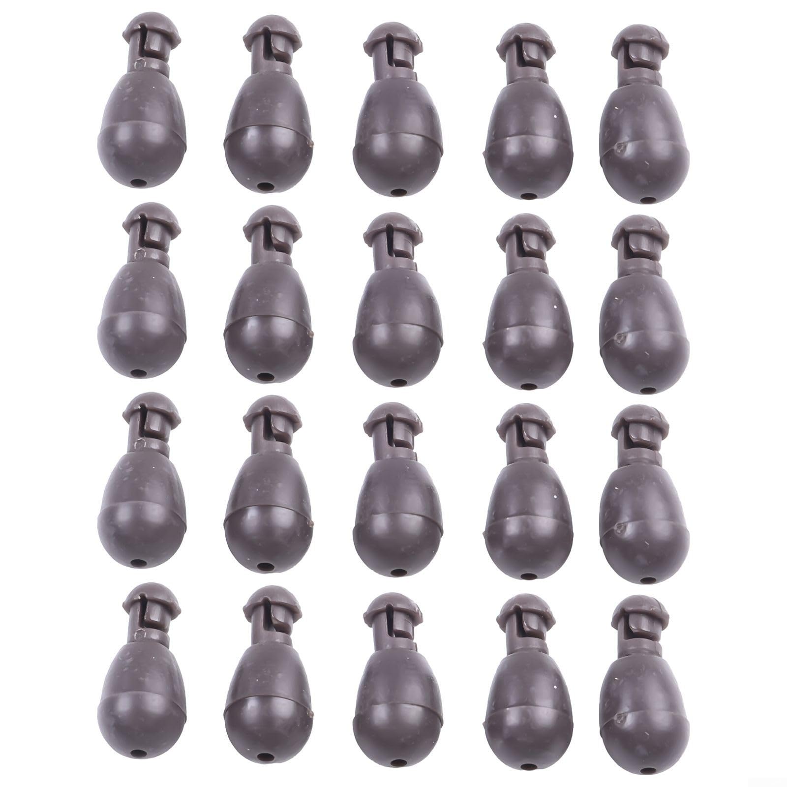Volakebeing Quick Change Carp Beads Terminal Abs Fishing Running Tackle Leger Shock Change Beads for Hooklength Absorber 20pcs Feeder Black Brown 9x55mm (Brown L)