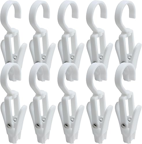 Uenhoy 10 alfileres de plástico superfuertes, clips de gancho para lavandería, ganchos para botas para armario, ganchos giratorios para colgar botas