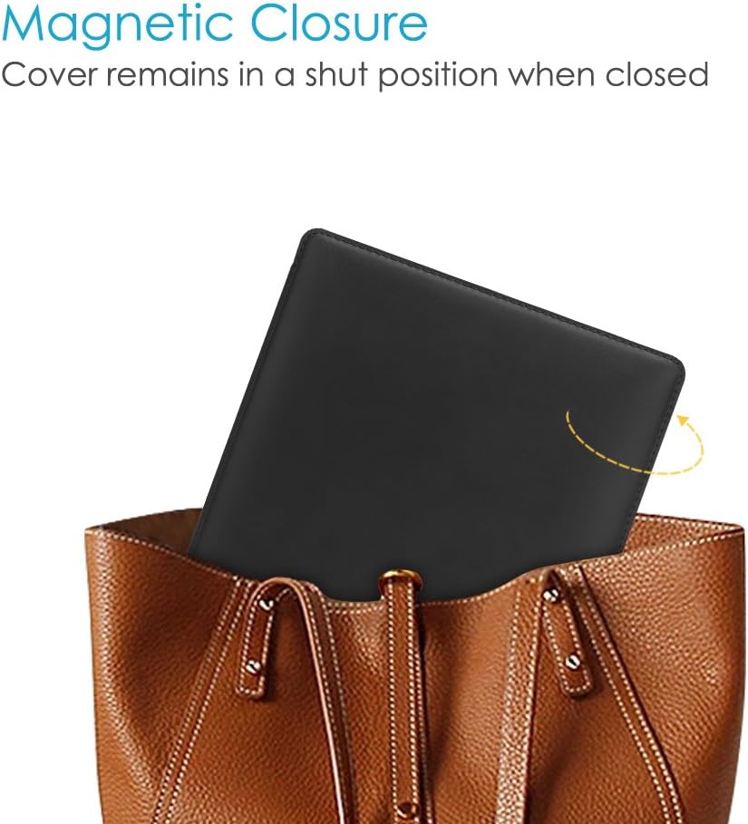 CaseBot Leather Case for Kindle Oasis (10th and 9th Gen, 2019 and 2017 Release) - Slim Fit Protective Cover, Black