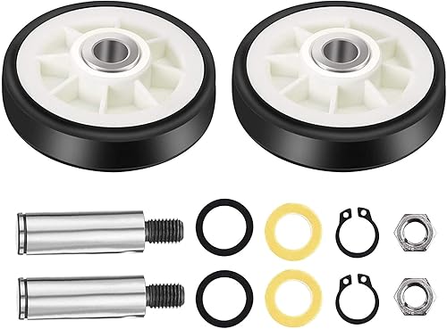 Seentech 303373K Rodillo de tambor con eje de Seentech - Ajuste exacto para secadoras de ropa May-Tag Whirlpool - Sustituye a 312948, 303373,