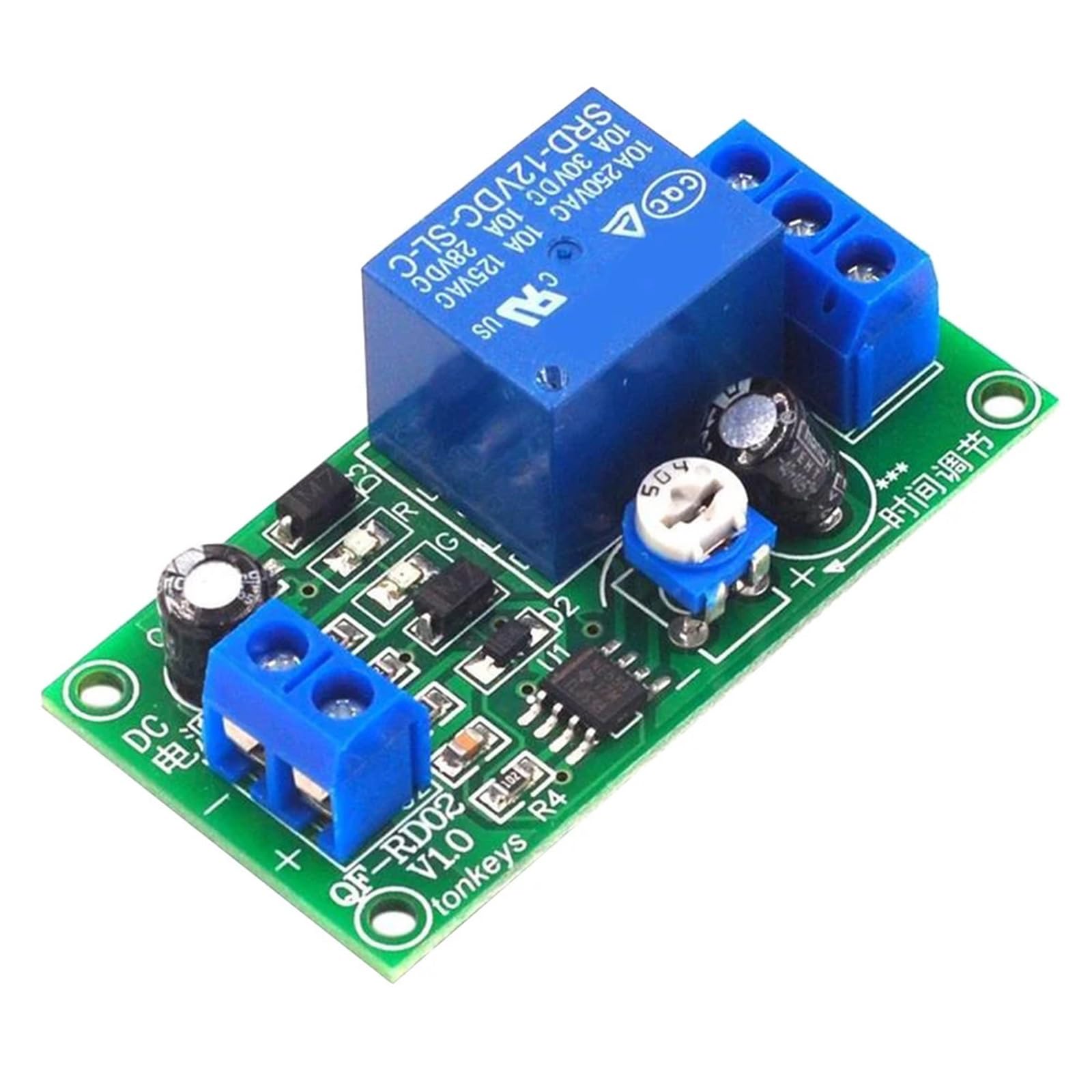 Module de relais temporisé 12V CC temporisation réglable 0 à 60s pour temporiser vos circuits