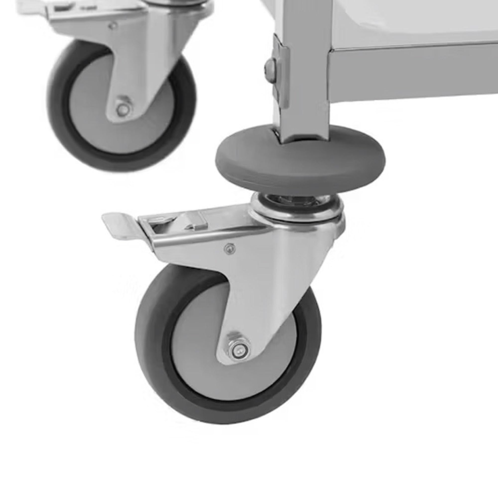 Chariot de Service INOX 3 Niveaux - 105 kg - Roues avec Freins - 88 x 52,5 x 95 cm - Professionnel