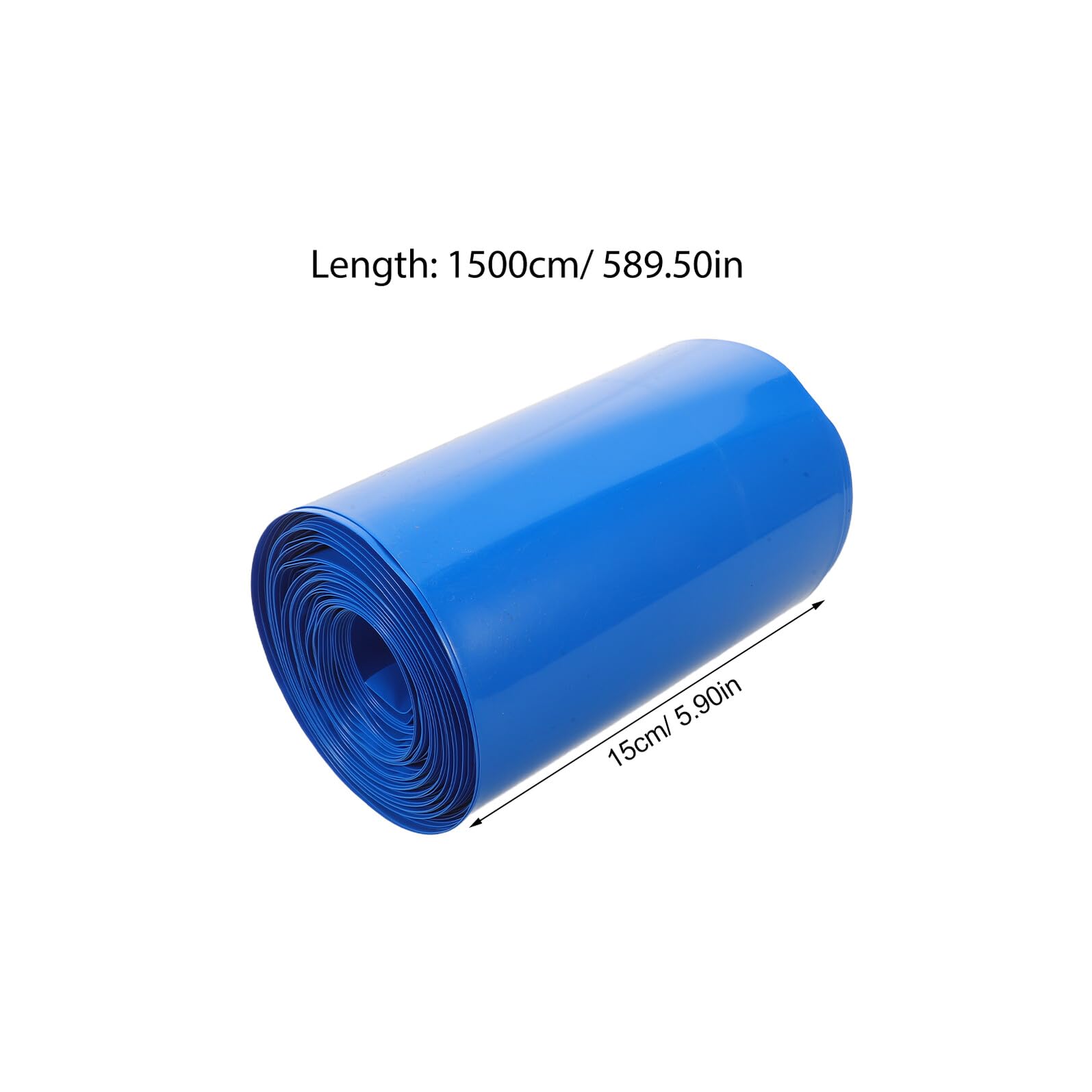 Guaina Termorestringente in Pvc Blu 15 Cm X 15 M Resistente al Calore, Tubo di Isolamento Elettrico Industriale per Protezione Cavi e Batterie, Guaina Termoretraibile