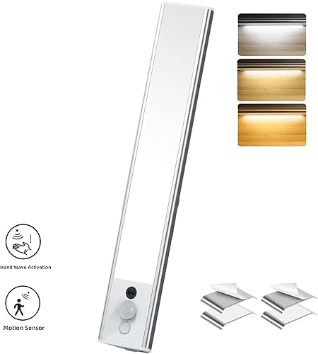 Miniatura 2 de EAUTOR Iluminación para debajo del gabinete, luces LED con sensor de movimiento de 7.87 pulgadas, regulables, 1100 mAh, recargable, inalámbrica,