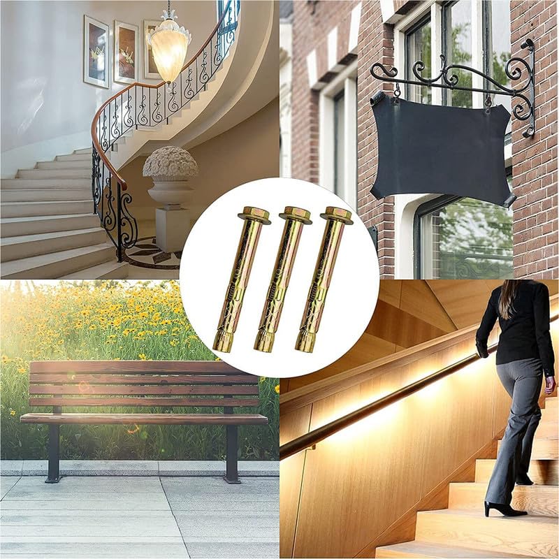 Aoktorkit 5Pcs M6*70 Expansion Anchor Bolts Hex Nut Expansion Sleeve for Concrete Masonry Brick Wall Fixings - Image 3
