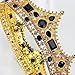 CIEHER King Crown for Men - Crystal Vintage Baroque Black Tiara Evil Luxury Rhinestone Silver Crown for Birthday Prom Halloween Cosplay Party