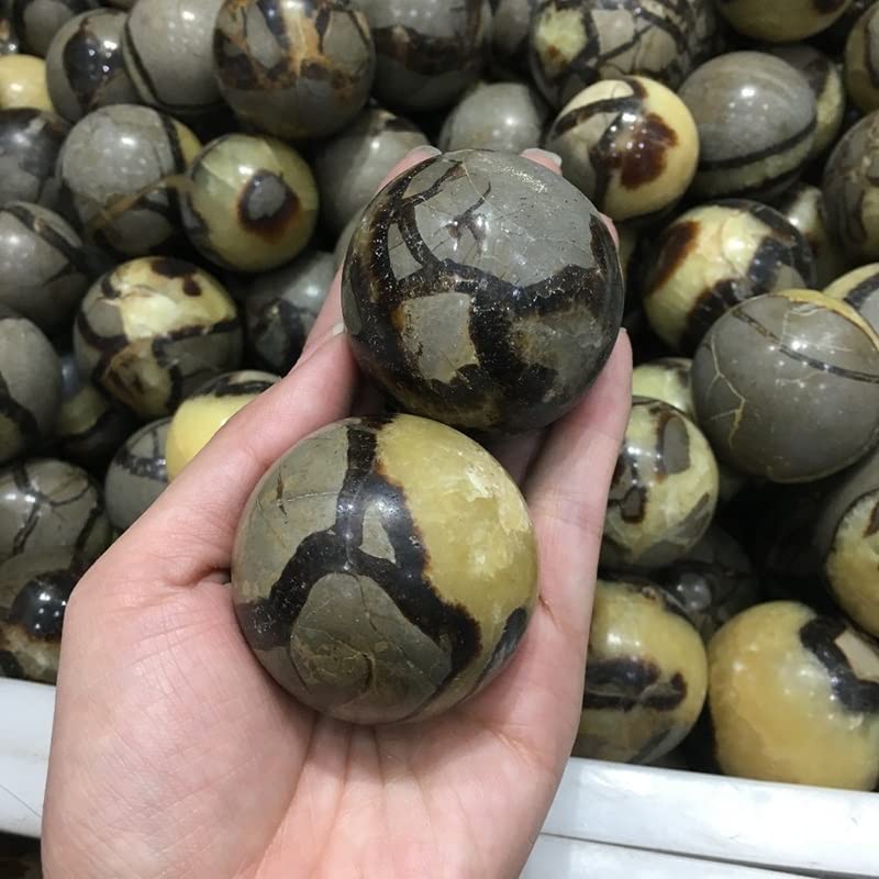Esfera Septarium de 40mm: Set de 3 bolas de piedra natural para decoración del hogar 4