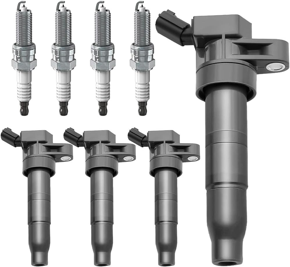 CNPAPC UF611 Ignition Coils Pack and Spark Plugs Set of 4 Compatible with 2009-2017 For Hyundai Kia 2.0L 2.4L 4.6L 5.0L Sonata Optima Sorento K900 Borrego Genesis Genesis Coupe Replaces#27300-3F100