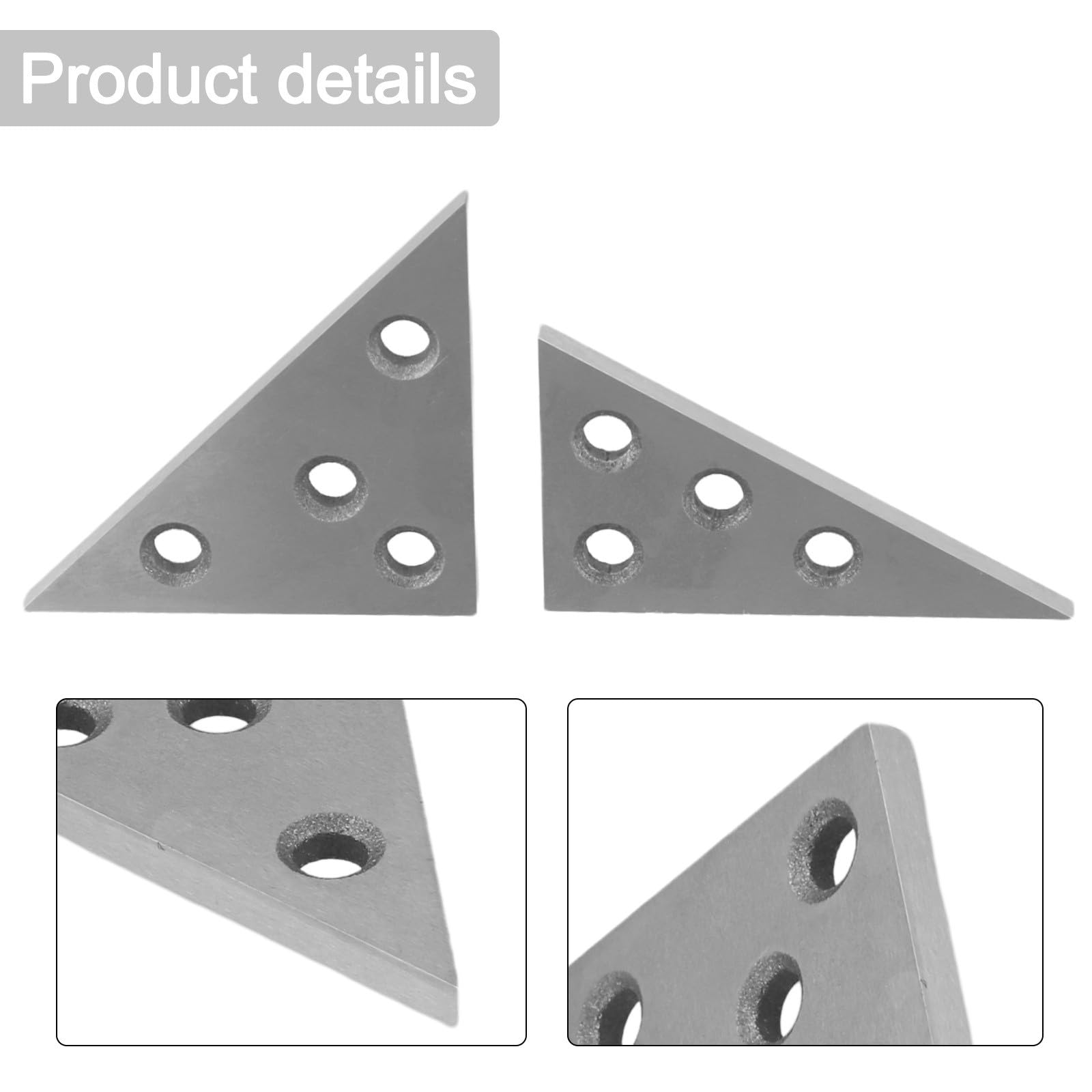 Set di 2 blocchi angolari con 30-60-90 e 45-45-90 gradi per utensili di precisione in metallo piastre angolari per ingegneria e uso in officina