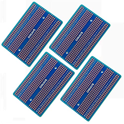 DIKAVS Perma-Proto Full-Sized Breadboard PCB Board Prototype PCB Prototype Board for Arduino - Blue (Pack of 4)