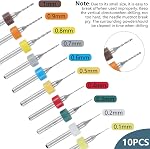 57pcs Pin Vise Hand Drill Bits Set, Mini Hand Drill Rotary Tools Accessories Kit with 0.3-3mm Twist Drills, 0.1-1mm Mini Drills Vise for DIY Clay Resin Casting Molds, Making Jewelry Pendant (57 pcs)