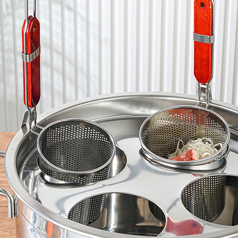 Generico Set per cuocipasta e vaporiera in Acciaio Inox, pentola per Pasta Multiuso con cestello scolapasta e Coperchio - Cuoci, cuoci a Vapore e scola con precisione, 5 Fori