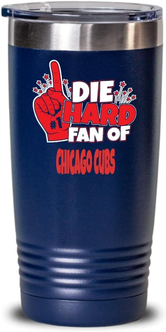 Fun & Awesome Tumbler for Chicago Cubs True MLB Lover -Die Hard Fan of Chicago Cubs Gift Portable & Handy for Home Use Travel Outdoor or as Gift to Tea & Coffee Connoisseur
