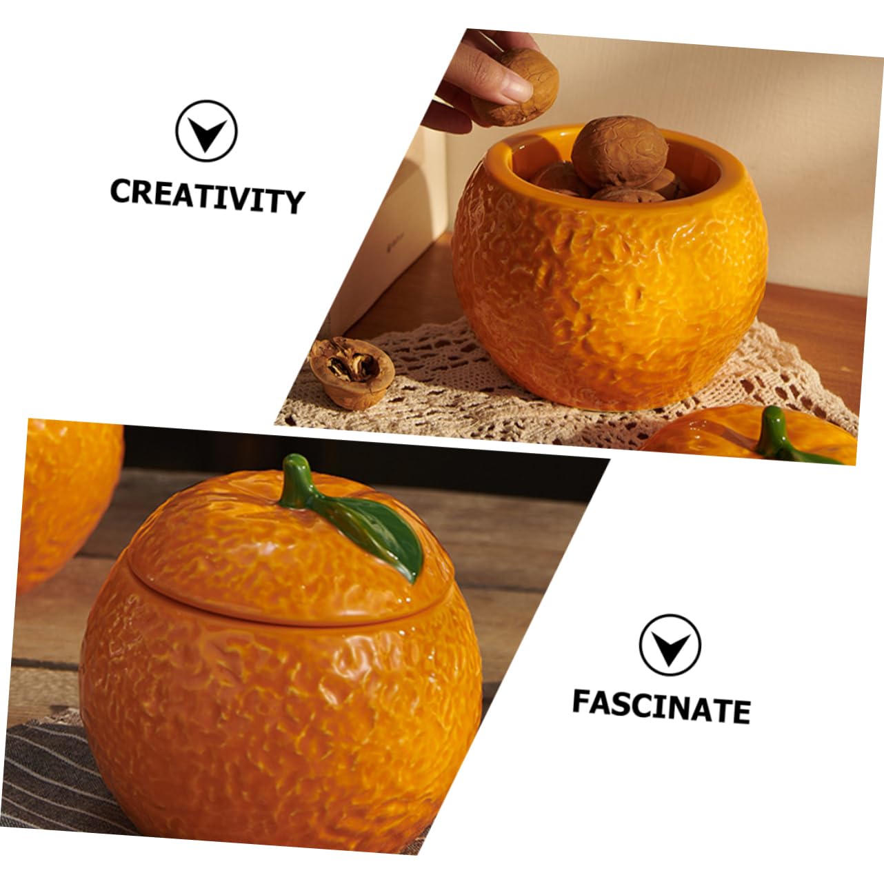 Cabilock Tarro De Almacenamiento De Cerámica Tarro De Comida Tarros De Almacenamiento Con Tapas Tarro De Almacenamiento De Alimentos De Cerámica Espaguetis Naranja Decoración Azucarero Con