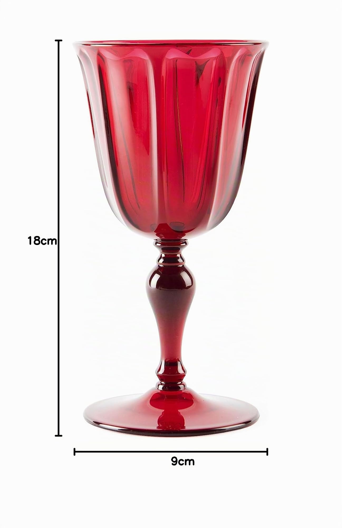 Excelsa Country Lot de 6 verres rouges, plastique réutilisable, capacité 250 ml.