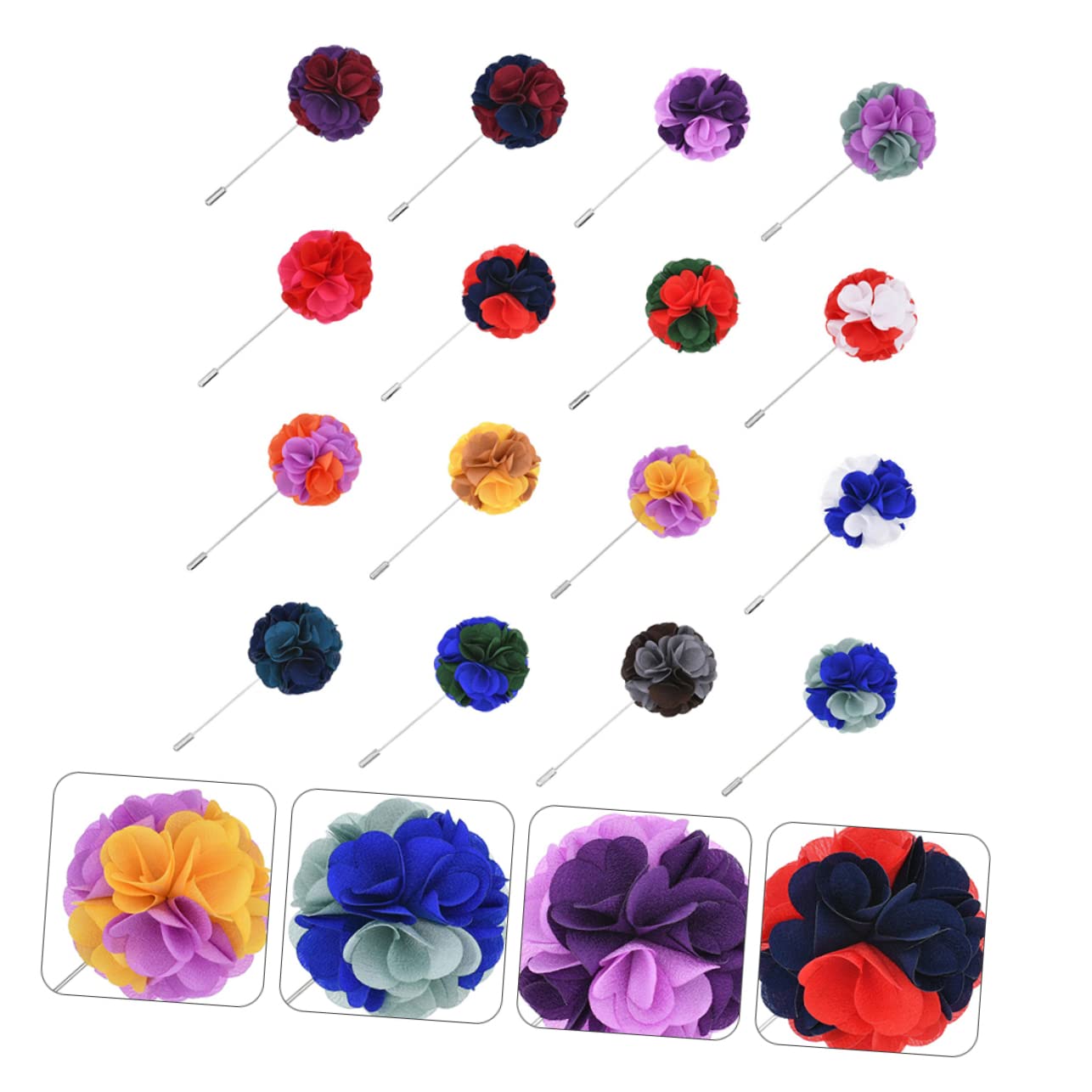 FRCOLOR Ramillete De Vestido Traje Boutonniere Para Los Hombres Flor En El Ojal Hombres Broche De Solapa Collar Solapa Para Hombres Pasador De Creativo Gasa