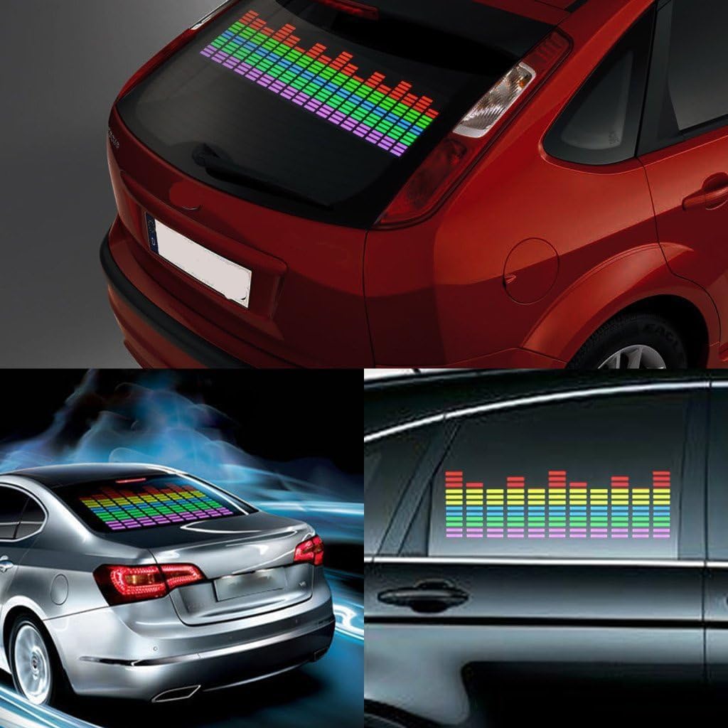DIYAH Auto Sound Music Beat Activated Car Stickers Equalizer Glow LED Light Audio Voice Rhythm Lamp 90cm X 25cm / 3FT X 5/6FT (Blue)
