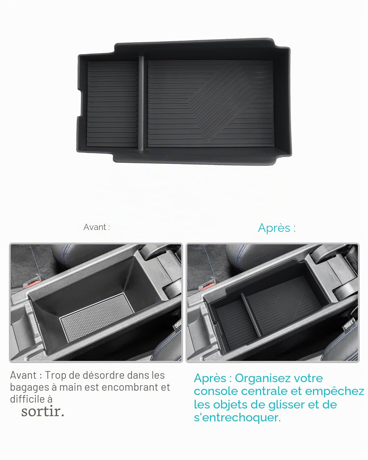 CDEFG Compatible avec BMW Série 1 F70 / Série 2 F74 2025 2026 Console centrale Boîte de rangement pour accoudoir de voiture Boîte de rangement pour console centrale de voiture Plateau Organiseur 1