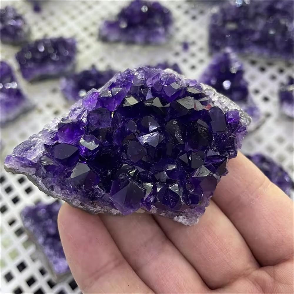 1 racimo de amatista púrpura cruda cuarzo, 85-100 g, piedra rugosa, racimos geodas for decoración del hogar